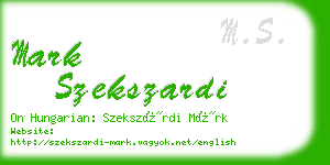 mark szekszardi business card